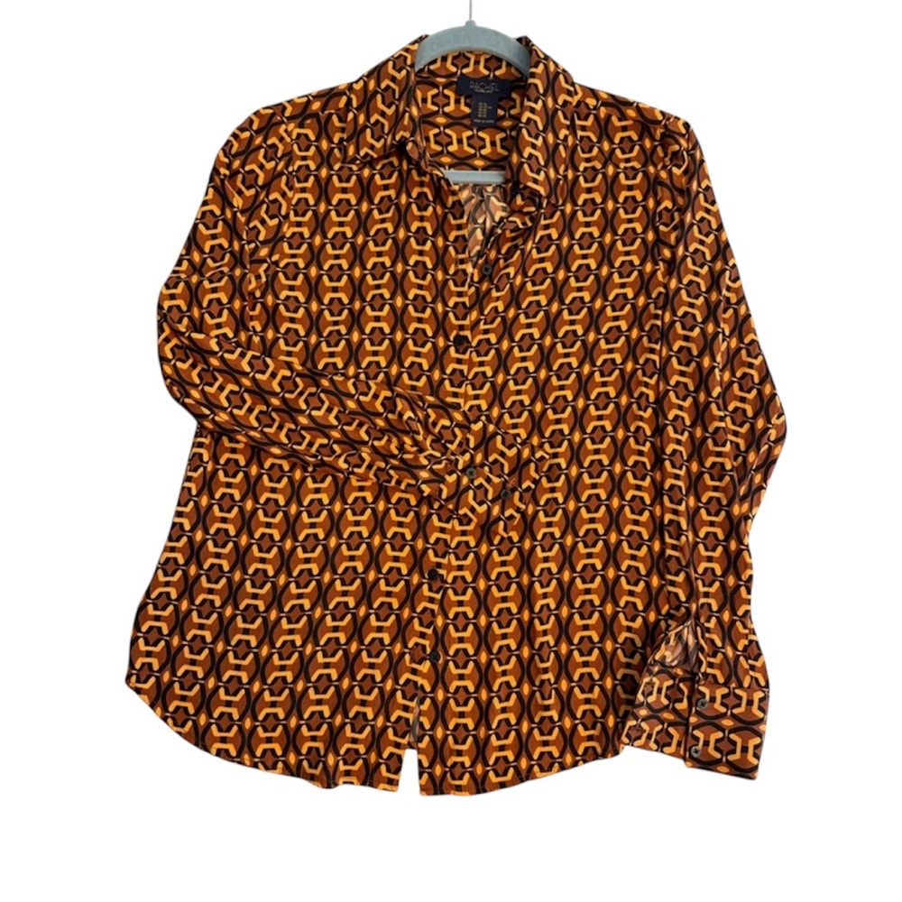 RACHEL Rachel Roy Abstract Print Button Down Blouse XS